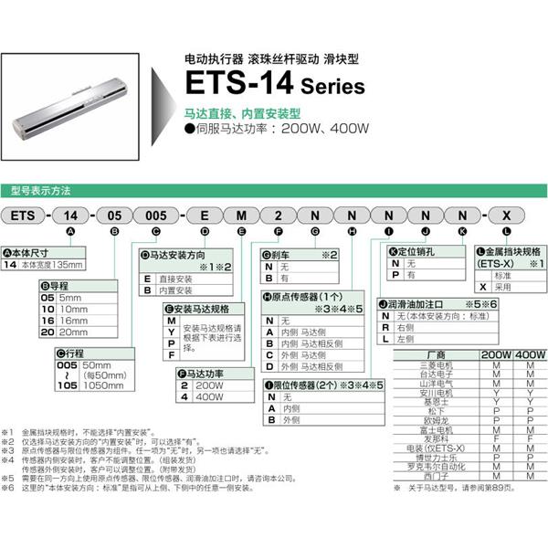 CKD喜開理電動(dòng)執(zhí)行器（無(wú)馬達(dá)型）滑塊型ETS-14-16020-EM2NNNNN
