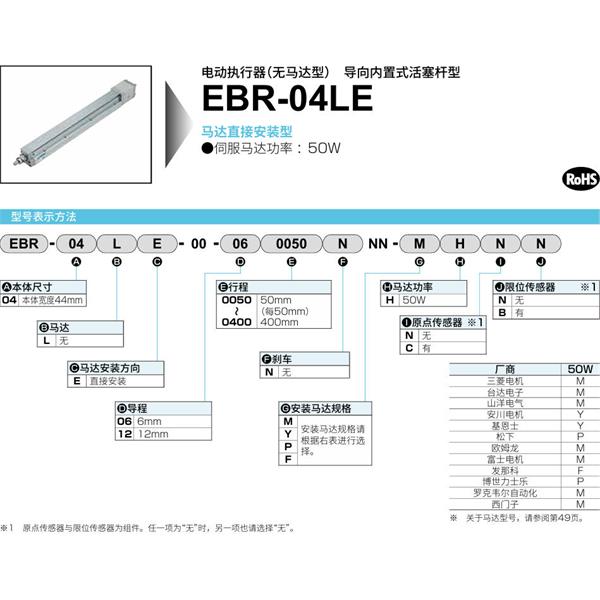 CKD喜開理電動執(zhí)行器（無馬達型）滑塊型EBR-04LE-00-060400NNN-MHNN