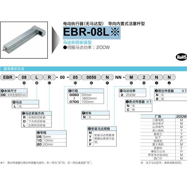 CKD喜開理電動執(zhí)行器（無馬達(dá)型）滑塊型EBR-08LR-00-100700NNN-F2CB