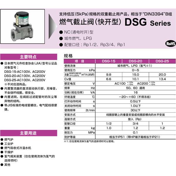 CKD喜開(kāi)理氣體遮蔽閥（快開(kāi)型）DSG-15-3M-AC100V