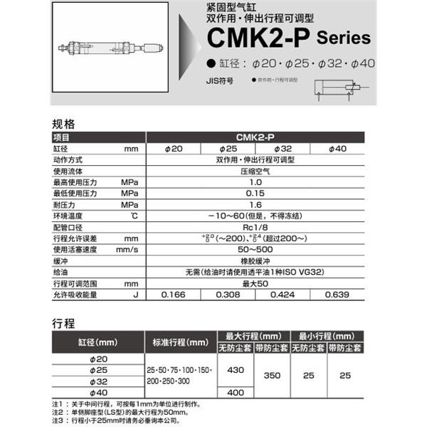 CKD喜開(kāi)理緊固型氣缸CMK2-P-TB-40-400-50-T5V-T-F-B2